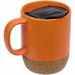 Кружка с пробковой подставкой CORKY WALK, оранжевая