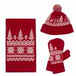 Варежки ELNIK, красные с молочно-белым, размер S/M