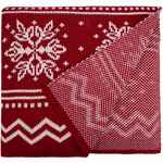 Плед ELNIK, красный с молочно-белым