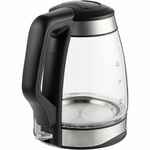 Электрический чайник LUMIMORE, стеклянный, серебристо-черный