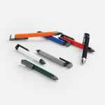 Ручка шариковая STANDIC с подставкой для телефона, серая