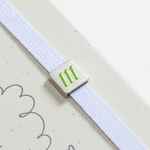 Квадратный шильдик на резинку DIRECT, матовый серебристый