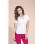 Футболка женская LADY 220 с V-обр. вырезом, белая, размер L