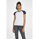 Футболка женская MILKY 150 белая с темно-синим, размер S