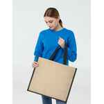 Холщовая сумка для покупок BAGARI с черной отделкой