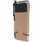 Блокнот на кольцах ECO NOTE с ручкой, черный