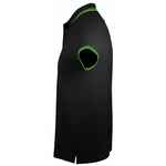 Рубашка поло мужская PASADENA MEN 200 с контрастной отделкой, черный/зеленый, размер S