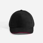 Бейсболка LONG BEACH, черная с красным