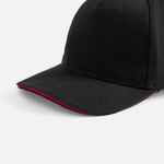 Бейсболка LONG BEACH, черная с красным