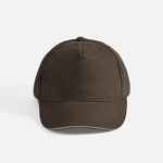 Бейсболка LONG BEACH, коричневая с бежевым