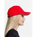 Бейсболка LONG BEACH, красная с белым