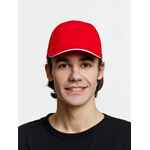 Бейсболка LONG BEACH, красная с белым