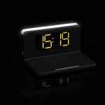 Часы настольные с беспроводным зарядным устройством PITSTOP, черные