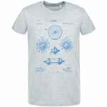 Футболка приталенная OLD PATENTS. WHEEL, голубой меланж, размер S