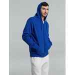 Толстовка на молнии с капюшоном унисекс KING, ярко-синяя, размер XS