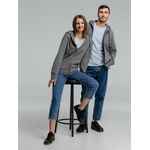 Толстовка на молнии с капюшоном унисекс KING, темно-серый меланж, размер XS