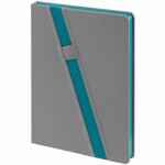 Ежедневник RUBIKON на заказ, недатированный серо-бирюзовый