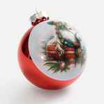 Елочный шар FINERY GLOSS, 10 см, глянцевый красный