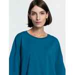 Футболка унисекс оверсайз CROSSTOWN, бирюзовая (морская волна), размер M