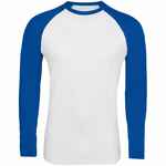 Футболка мужская с длинным рукавом FUNKY LSL белая с ярко-синим, размер XXL