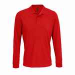 Рубашка поло с длинным рукавом PRIME LSL, красная, размер S