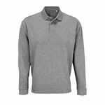 Рубашка поло оверсайз с длинным рукавом HERITAGE, серый меланж, размер L