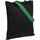 Холщовая сумка BRIGHTONE, черная с зелеными ручками