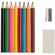 Набор HOBBY с цветными карандашами, ластиком и точилкой, белый
