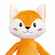 Мягкая игрушка BEASTIE TOYS, лисенок с белым шарфом