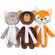 Мягкая игрушка BEASTIE TOYS, котик с белым шарфом