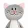 Мягкая игрушка BEASTIE TOYS, котик с белым шарфом
