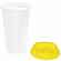 Стакан с крышкой COLOR CAP WHITE, белый с желтым
