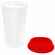 Стакан с крышкой COLOR CAP WHITE, белый с красным