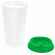 Стакан с крышкой COLOR CAP WHITE, белый с зеленым